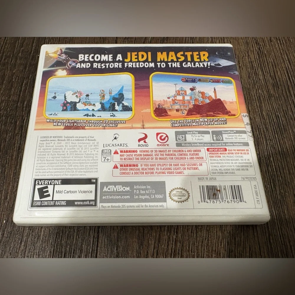 Nintendo ds Star Wars Angry Birds video game.